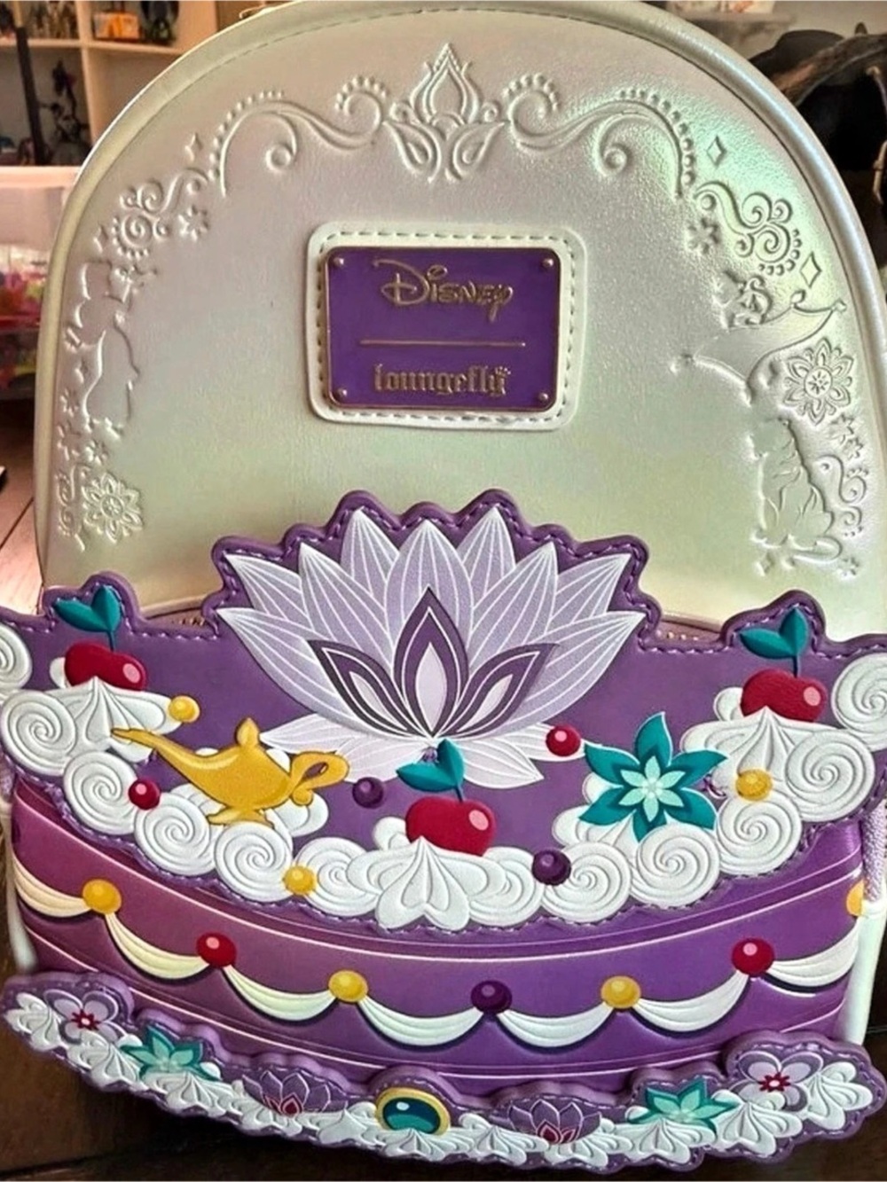 Loungefly Jasmine Iridescent Castle Mini Backpack Mini Backpack in Purple &